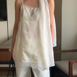 [런던레이스] 메르 샤틴 원피스 실크 란제리룩 레이스