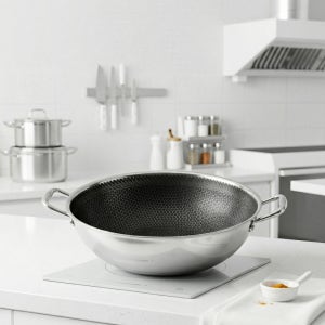 해진쿡 업소용벌집코팅 대형튀김볶음팬궁중팬궁중웍 40cm,45cm,50cm