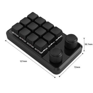 SIKAI 일본 매크로 키패드 12키 한손 키보드 RGB 게이밍 프로그래머블 USB