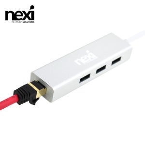 넥시 USB 3.1 C타입 3포트 허브 기가 유선 랜카드 NX409