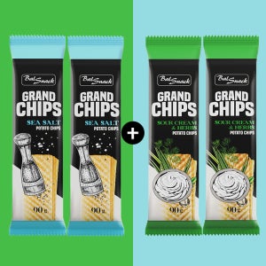 BalSnack 감자과자 간식 유럽 발스낵 바삭 그랜드칩 90g x4개 기다란 감자칩 안주