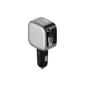 쿡테크 100W 3포트 고속 충전 시거잭 차량용 충전기 (C타입 케이블 일체형)