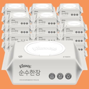 크리넥스 순수한장 물티슈 캡형 100매, 30개