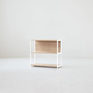 [두닷] 콰트로 800 철제책장 800x300x741mm, 2단, 덴버오크+에어화이트