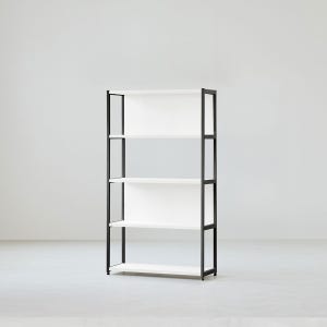 [두닷] 콰트로 800 철제책장 800x300x1429mm, 4단, 에어화이트+딤블랙