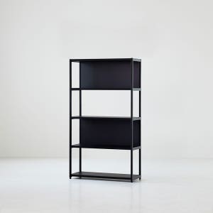 [두닷] 콰트로 800 철제책장 800x300x1429mm, 4단, 블랙오크+딤블랙