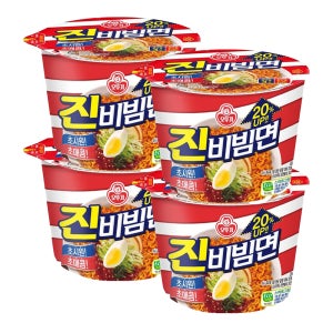 오뚜기 진비빔면 큰컵 134g, 4개