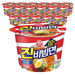 오뚜기 진비빔면 큰컵 134g, 12개