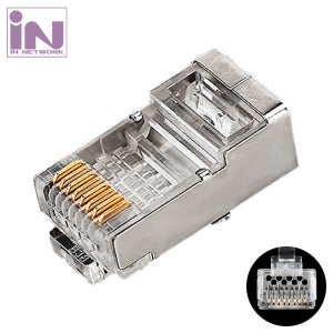 인네트워크 CAT6 STP 관통형 커넥터 RJ45 PLUG IN-F6PASS INT180