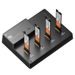 인네트워크 M.2 NMVe SSD 4베이 1:3 원터치 클론 USB4.0 도킹스테이션 IN-DK4P