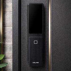 밀레 P73F-W (크림화이트) 지문인식 스마트 도어락 푸시풀