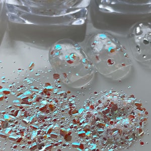 포포리2 반사칩 플레이크 알갱이 글리터 화이트실버 가루 부스러기 네일글리터