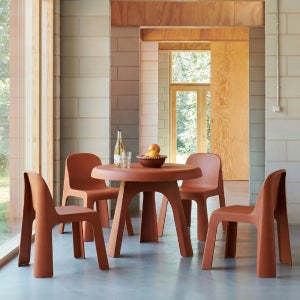 야외 플라스틱테이블세트 피키 4인세트 야외의자 카페가구 테이블1개+의자4개, 차퍼브라운