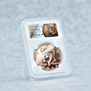 구리 라운드 1oz 쿠퍼 슬랩케이스 하프 달러 기념 주화 메달 copper
