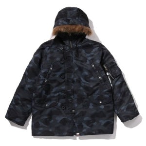A BATHING APE 베이프 컬러 카모 N-3B 패딩 자켓 외투