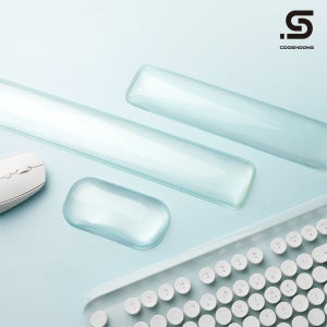 쿠슝 키보드 손목받침대 마우스 투명 실리콘 팜레스트 CSC-MP-182, S+M 29.6cm (세트)