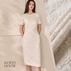 ROEYS HOUSE 아이보리 시그니처 레이스 미디 드레스 로이스하우스