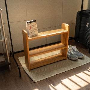 HUNG9 STUDIO 레드오크 원목 3단선반 북유럽감성 주방 다용도 진열대 500mm