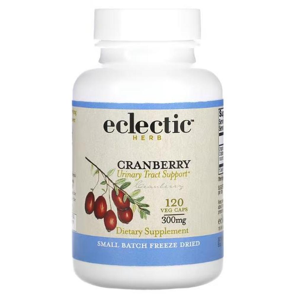 Eclectic Institute 신선 동결 건조 <b>크랜베리 300mg</b> 베지캡슐 120정
