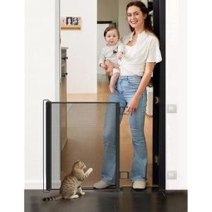 접이식 FOLDABLE 메쉬 애완동물 문 블랙 31인치 43’’ Width