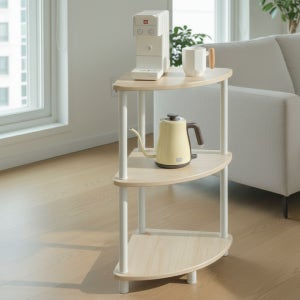 3단 원목 코너선반 공간활용 거실 소파 협탁 틈새 수납장 삼각 선반