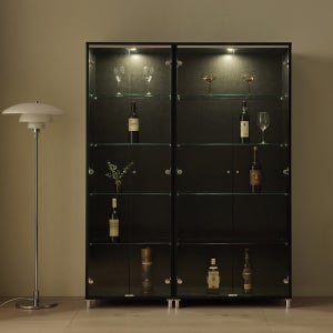 허브라인 플러스 600강화유리장식장 진열장 수납장 레고 굿즈 피규어 양주 술 조명