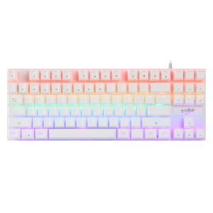 지클릭커 게이밍 기계식 키보드 게임용 사무실 사무용 GK-510X 87키 화이트, 갈축