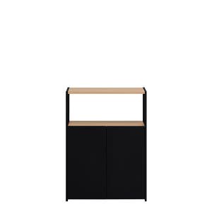 [두닷] 콰트로 수납형 철제책장 800x300x1086mm, 3단, 덴버오크+딤블랙