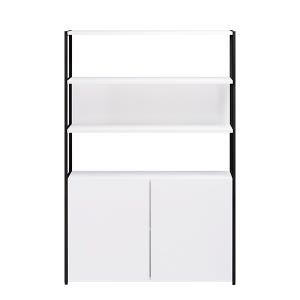 [두닷] 콰트로 수납형 철제책장 1200x300x1774mm, 5단, 에어화이트+딤블랙