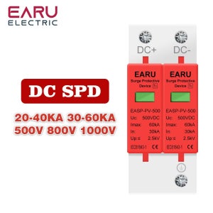 2P SPD 500V 40KA 보호 번개 저전 피뢰기 20 1000V 서지 장치 800V