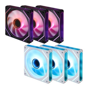 몬스타기어 XF120 4페이스 RGB 블랙 3팩 컴퓨터 케이스 저소음 냉각 쿨러 팬