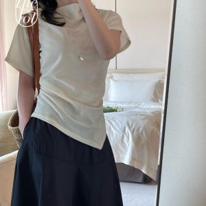 (당일) [20%쿠폰다운][마지막수량][bronze] 브론즈 비엘 셔링 모크넥 반팔 티셔츠 (3color)
