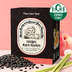 더리옹티 국내산 무카페인 블랙보리 대용량 흑보리 레몬그라스 피치 티백 2g, 20개입, 1개
