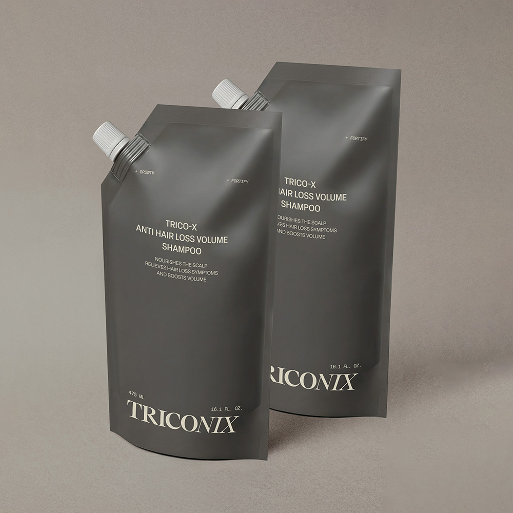 트리코닉스 트리코엑스 탈모 완화 볼륨샴푸 파우치 리필팩 475ml, 2개