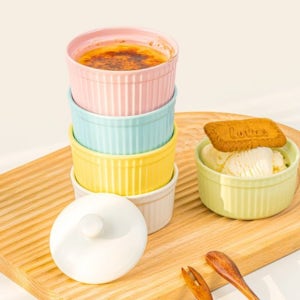 뚜껑 있는 사기 그릇 소금 밥그릇 도자기 밥공기