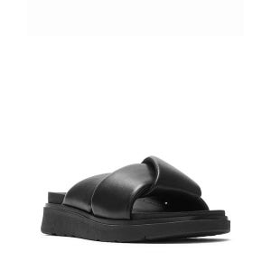 핏플랍 여성 GenFF Folded 가죽 샌들 ALL BLACK