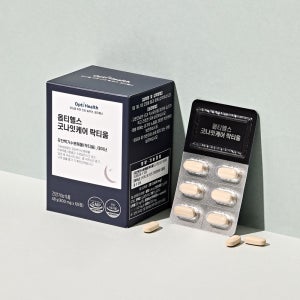 옵티헬스 굿나잇케어 꿀잠 수면건강 스트레스케어 락티움 테아닌 가바 건기식 60정, 6개