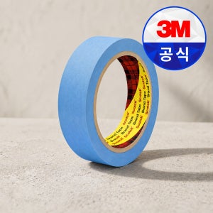 3M 종이 마스킹테이프 2899 블루 와시 도색 페인트 보양 내열 24mmX50m, 1개
