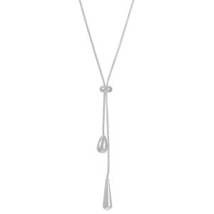 여성용 NLMSKI Lariat Y 드롭 티어드롭 펜던트 목걸이 조절 가능한 미니멀리스트 메탈 체인 우아한 문구 초커 2가지 색상 골드 실버 선물 데일리웨어 Gold