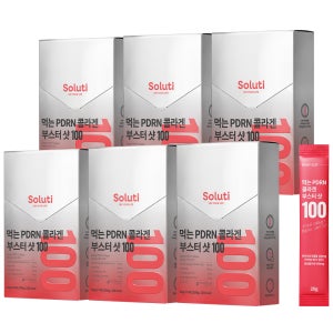 솔루티 먹는 PDRN 콜라겐 부스터샷 100 젤리 초저분자 고순도 고함량 280g, 6개