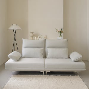 아미르 쇼파 코모도 패브릭 스윙소파 스툴미포함, 화이트멜란지, 3인용