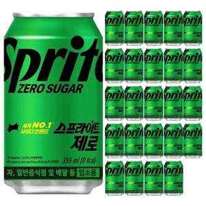 코카콜라음료 스프라이트 제로 355ml x 24캔 제로슈거 사이다