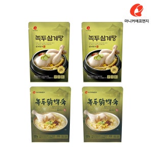 마니커에프앤지 녹두삼계탕 1000g 2팩+녹두닭백숙 500g 2팩 (총4팩) 누룽지 백숙