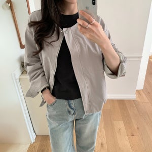 4904 무브 노카라 블루종 아노락 점퍼 바람막이 봄점퍼