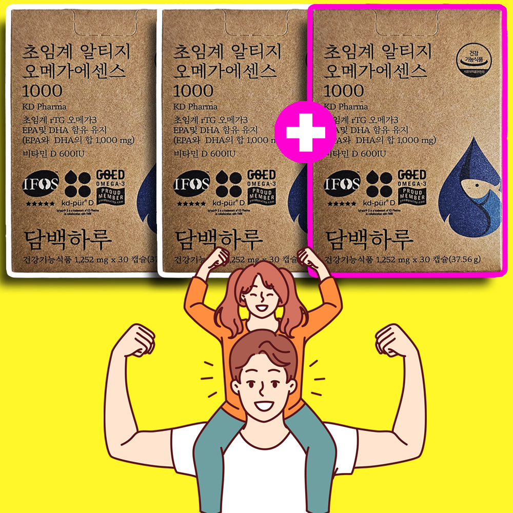담백하루 초임계 알티지 단백하루 <b>오메가3</b> 1000 약국 정보 성분 <b>효능</b> 30정 3개