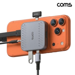 Coms 6in1 맥세이프 USB-C 초소형 멀티 허브 10Gbps PD 100W HDMI 4K60Hz LAN 1Gbps Audio CT005