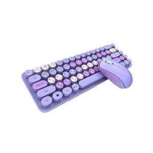 미니 무소음 무선 마우스키보드세트 퍼플 포인트키캡
