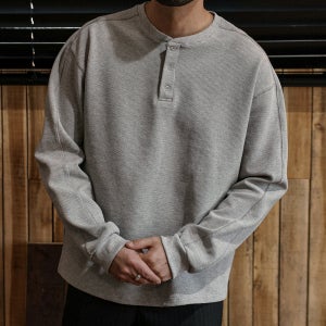 바르카니 헨리넥 와플긴팔티 소프트 스판 빅사이즈 L-5XL 봄가을