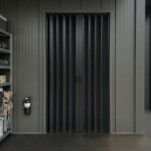 고급 홀딩도어 자바라 칸막이 접이식문 현관 중문 홀겹 올블랙 30X30