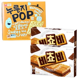 비쵸비 대용량 참쌀 누룽지팝 사무실 직원 학생 과자 박스